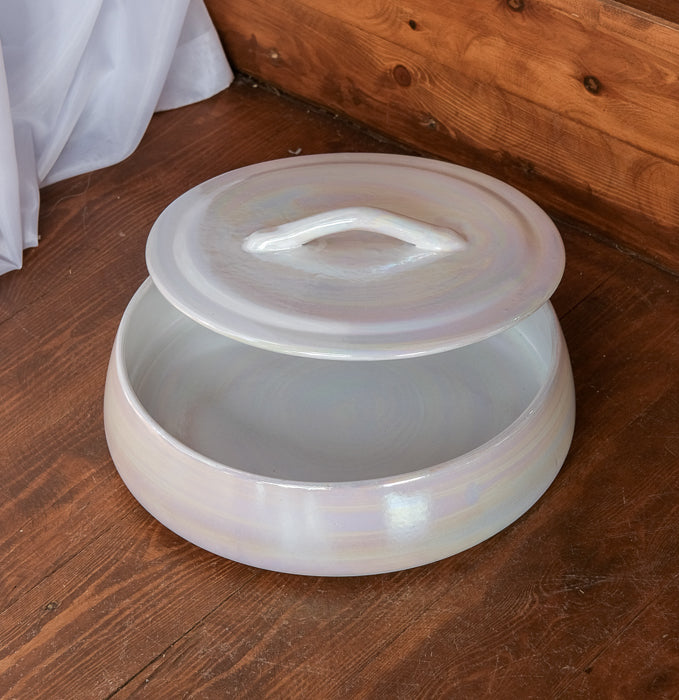 Large serving dish with lid