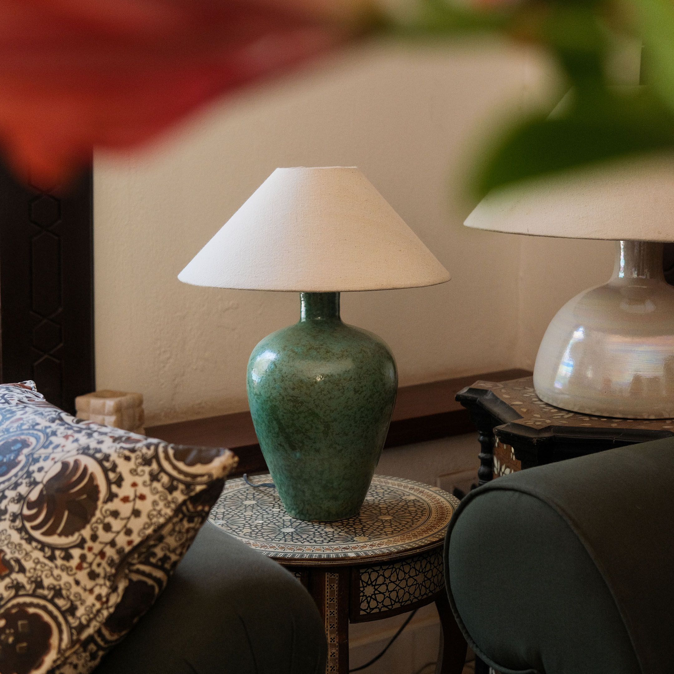 Vara Ceramic Lamp - Olive