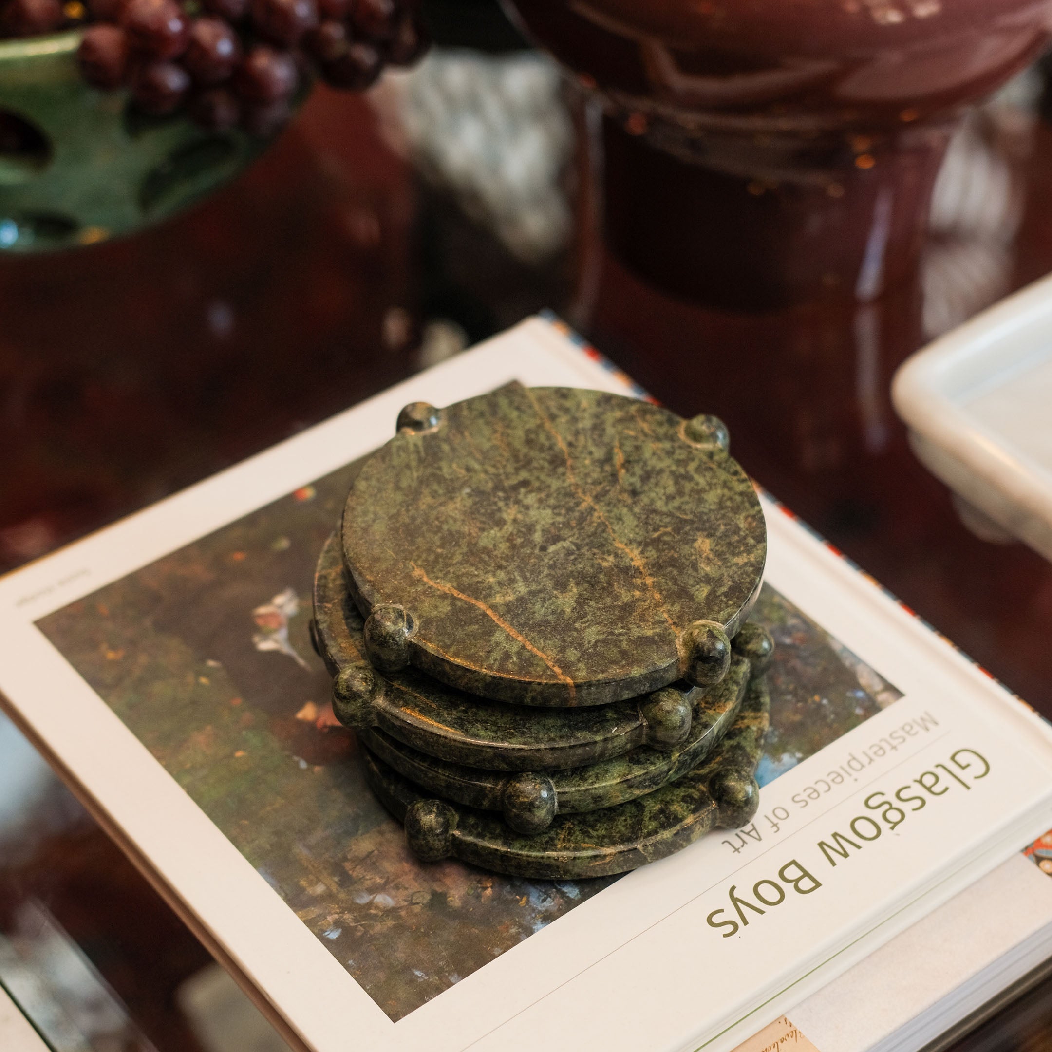 Marbles Stone Coasters Set