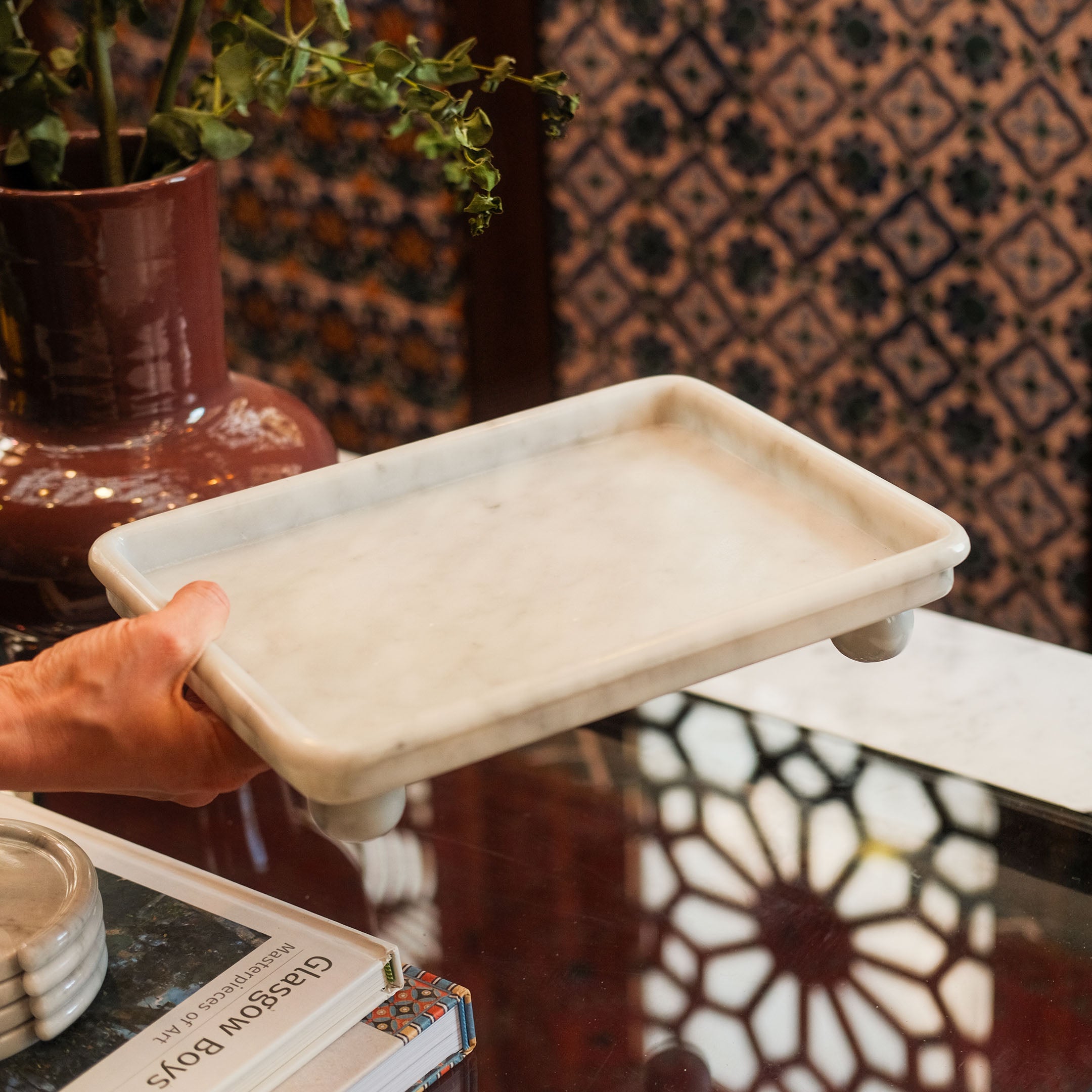 Curl Marble Stone Tray