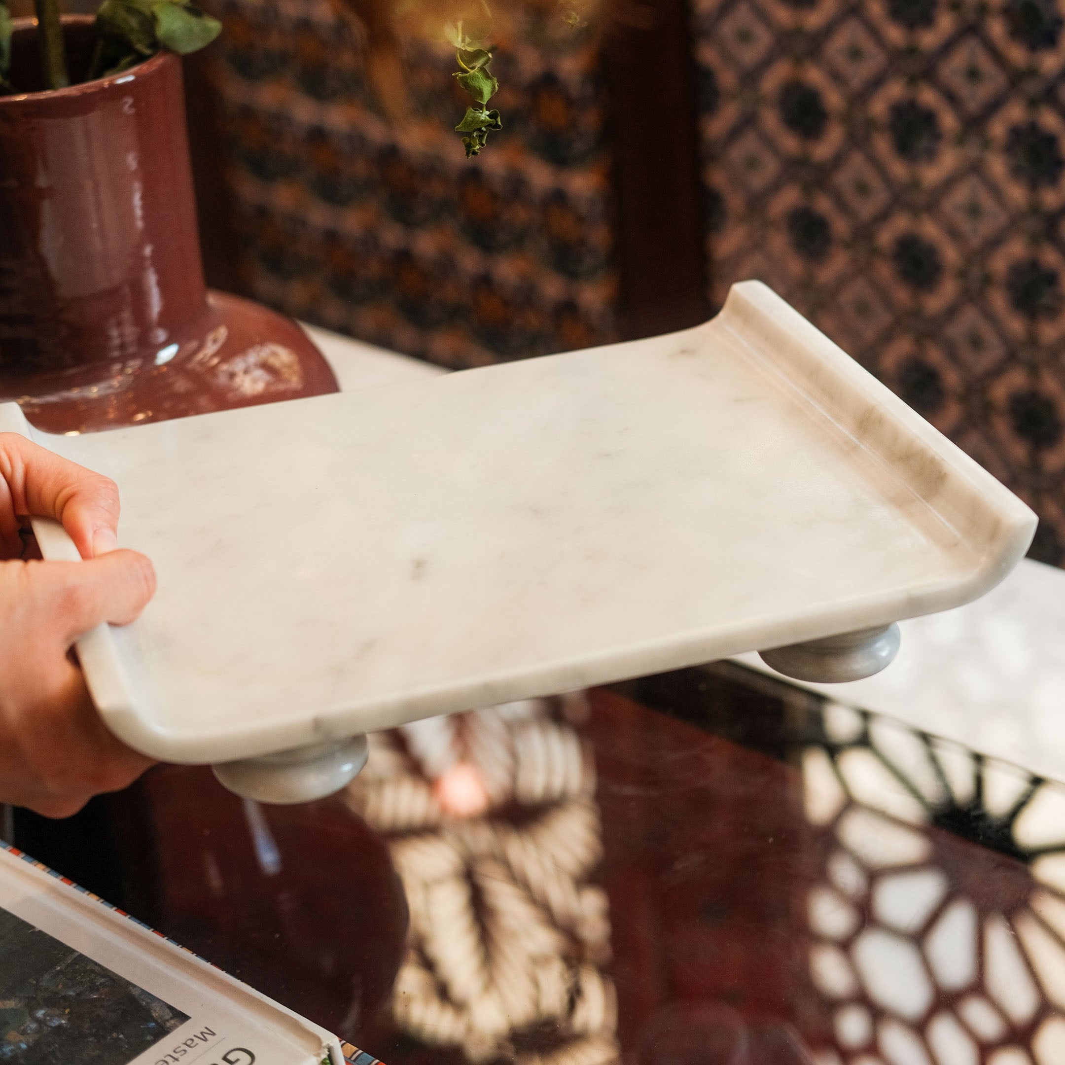 Flow Marble Stone Tray