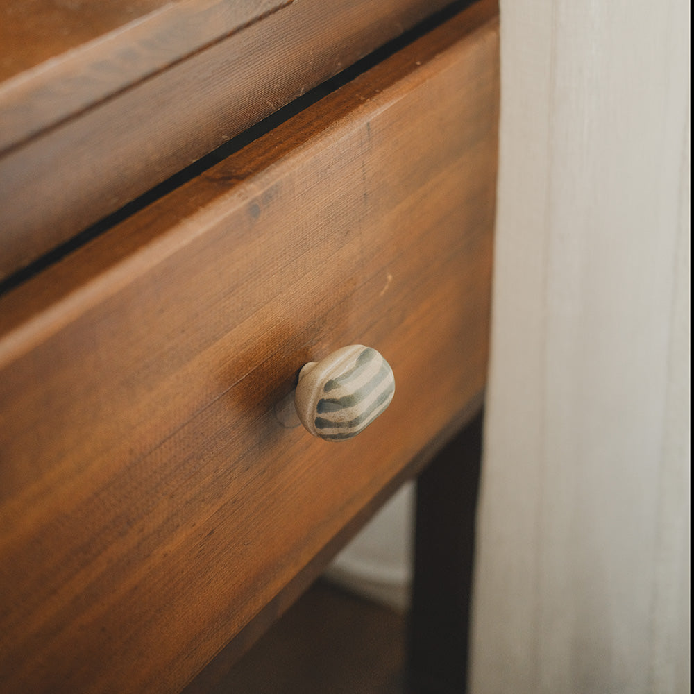 Oval Ceramic Knobs Set - Teal Wash