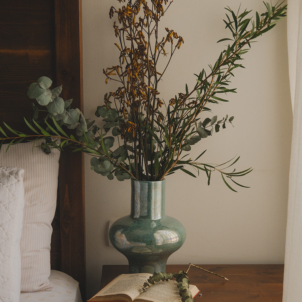 Hiba Ceramic Vase - Pearl Mint