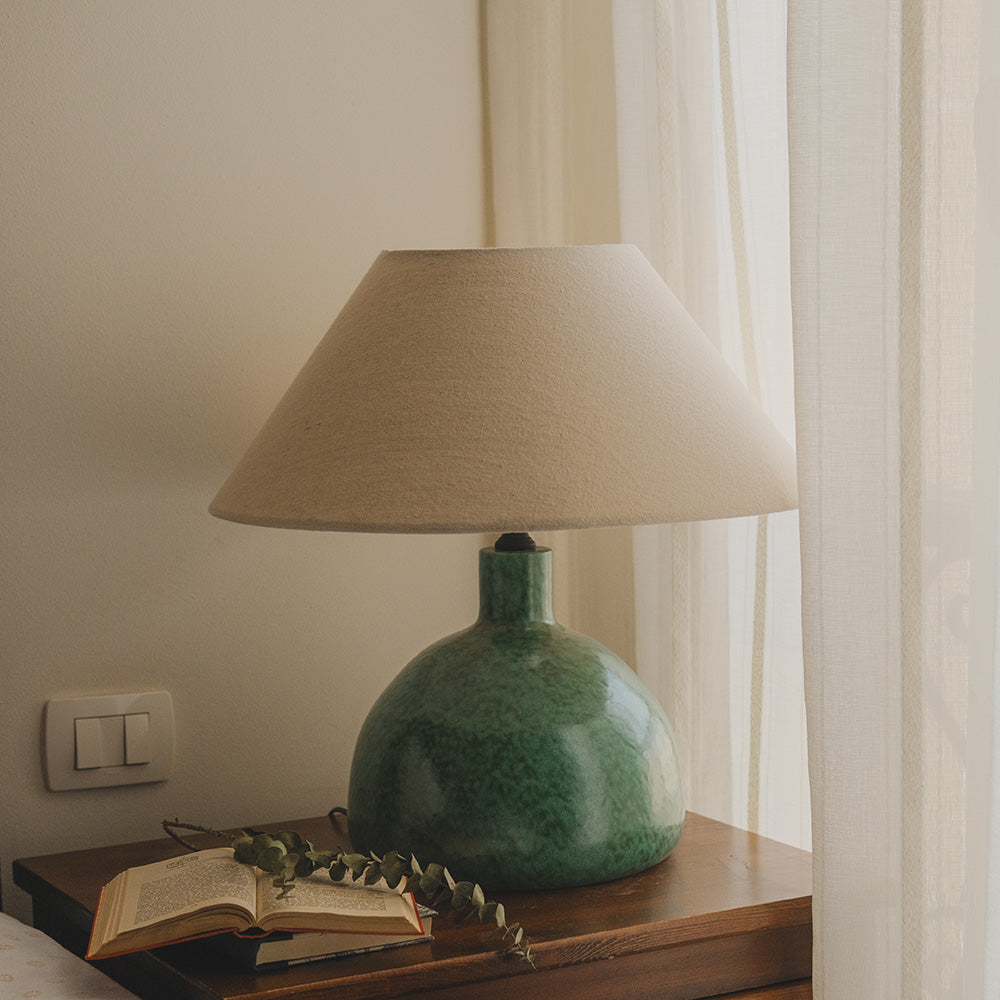 Solace Ceramic Lamp - Olive