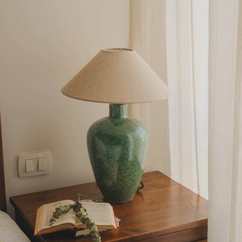 Vara Ceramic Lamp - Olive