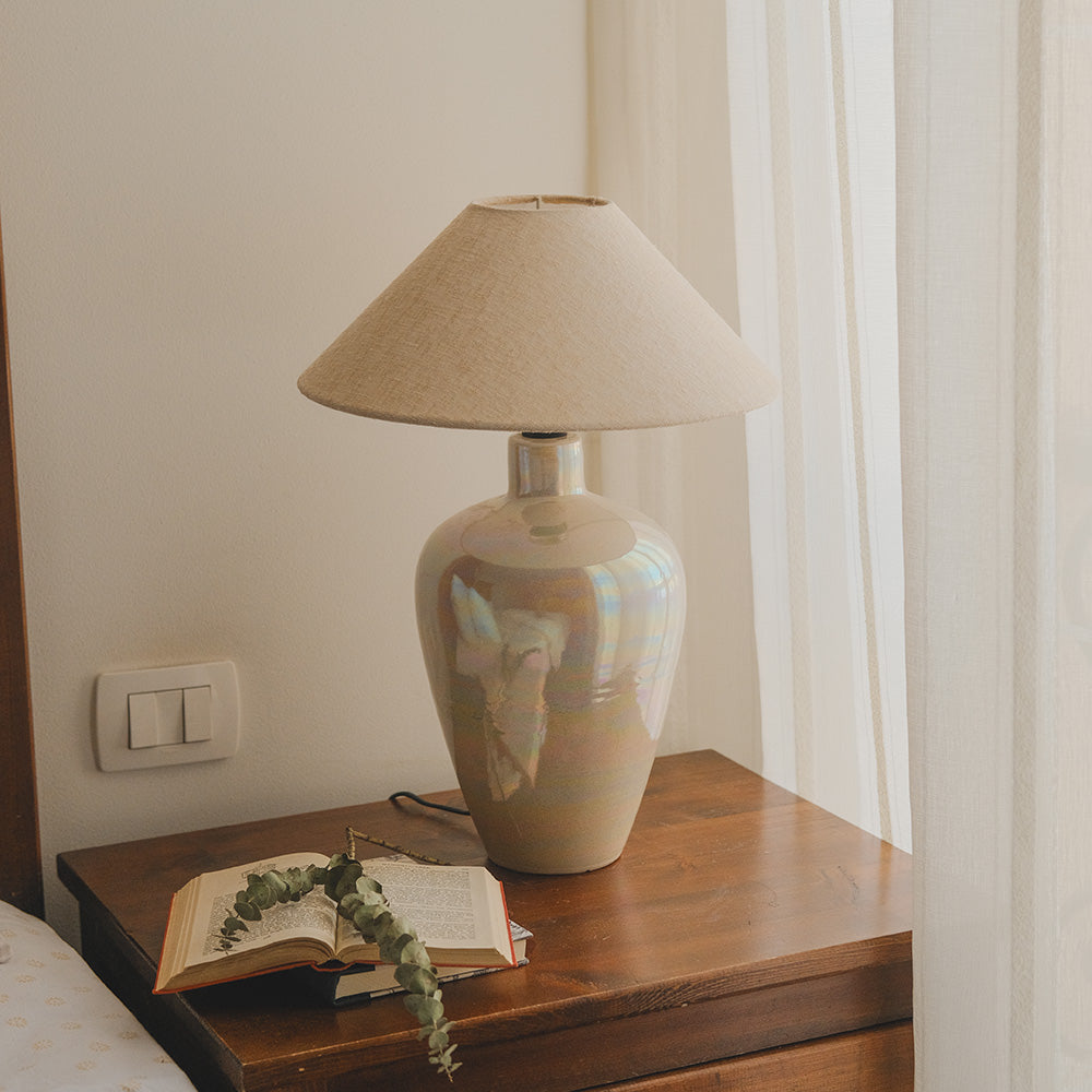 Vara Ceramic Lamp - Pearl Beige
