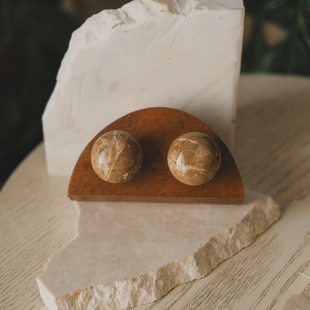 Marble Knobs Set Caramel