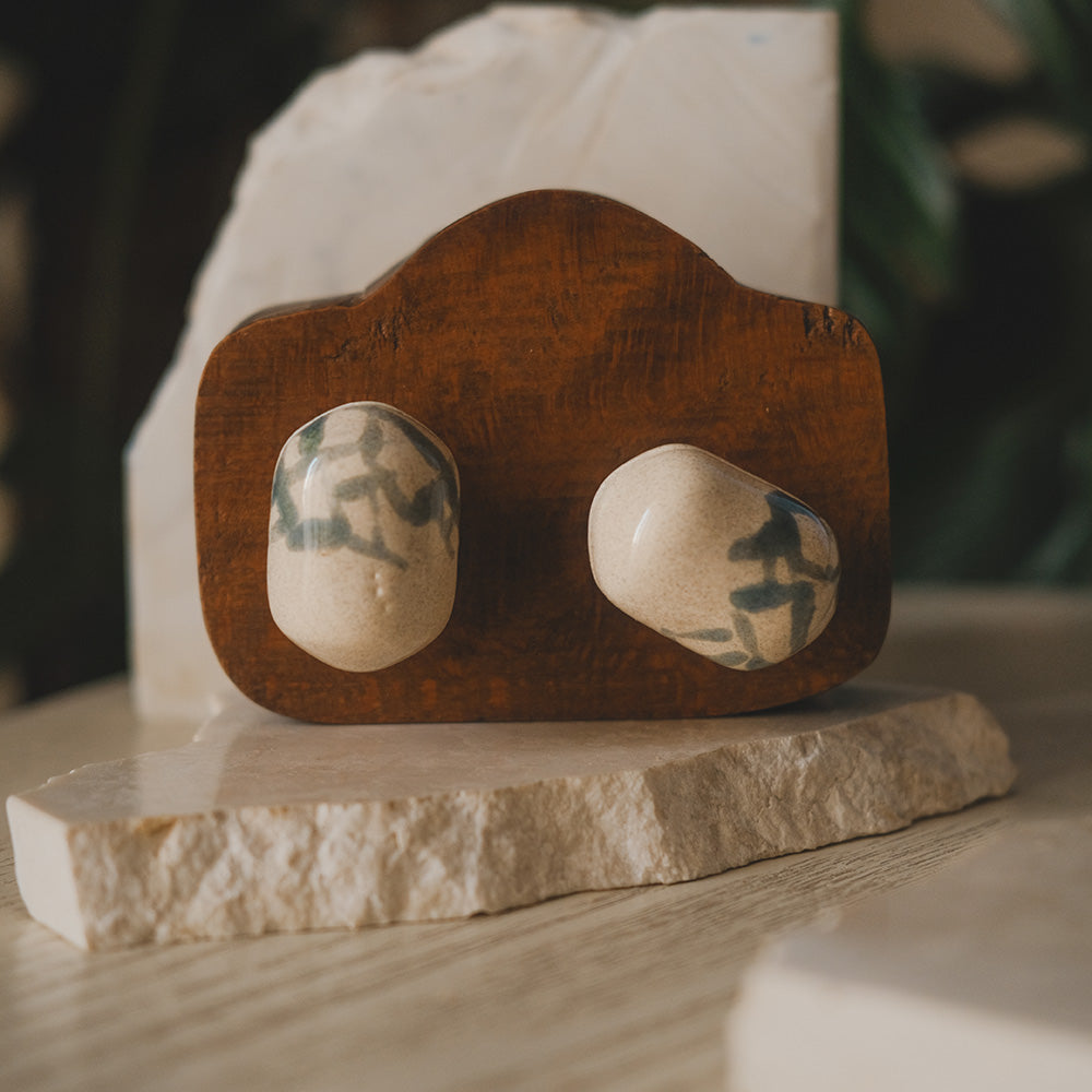 Oval Ceramic Knobs Set- Abstract