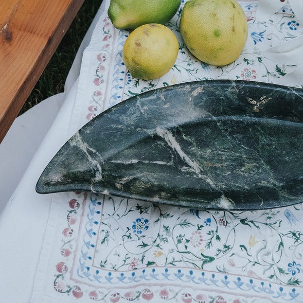 Marble leaf platter