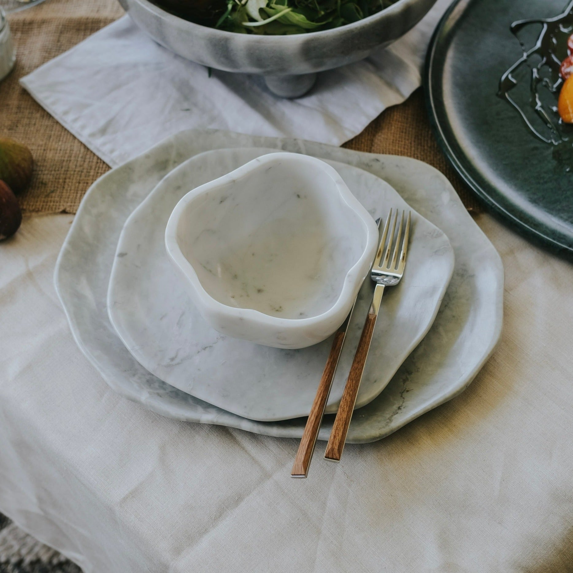 Marble irregular dining set