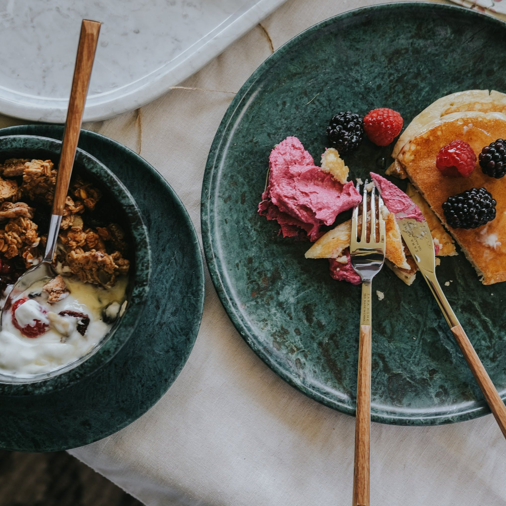 Marble round dining set