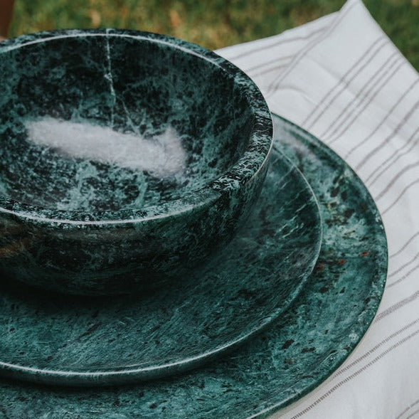 Marble round dining set