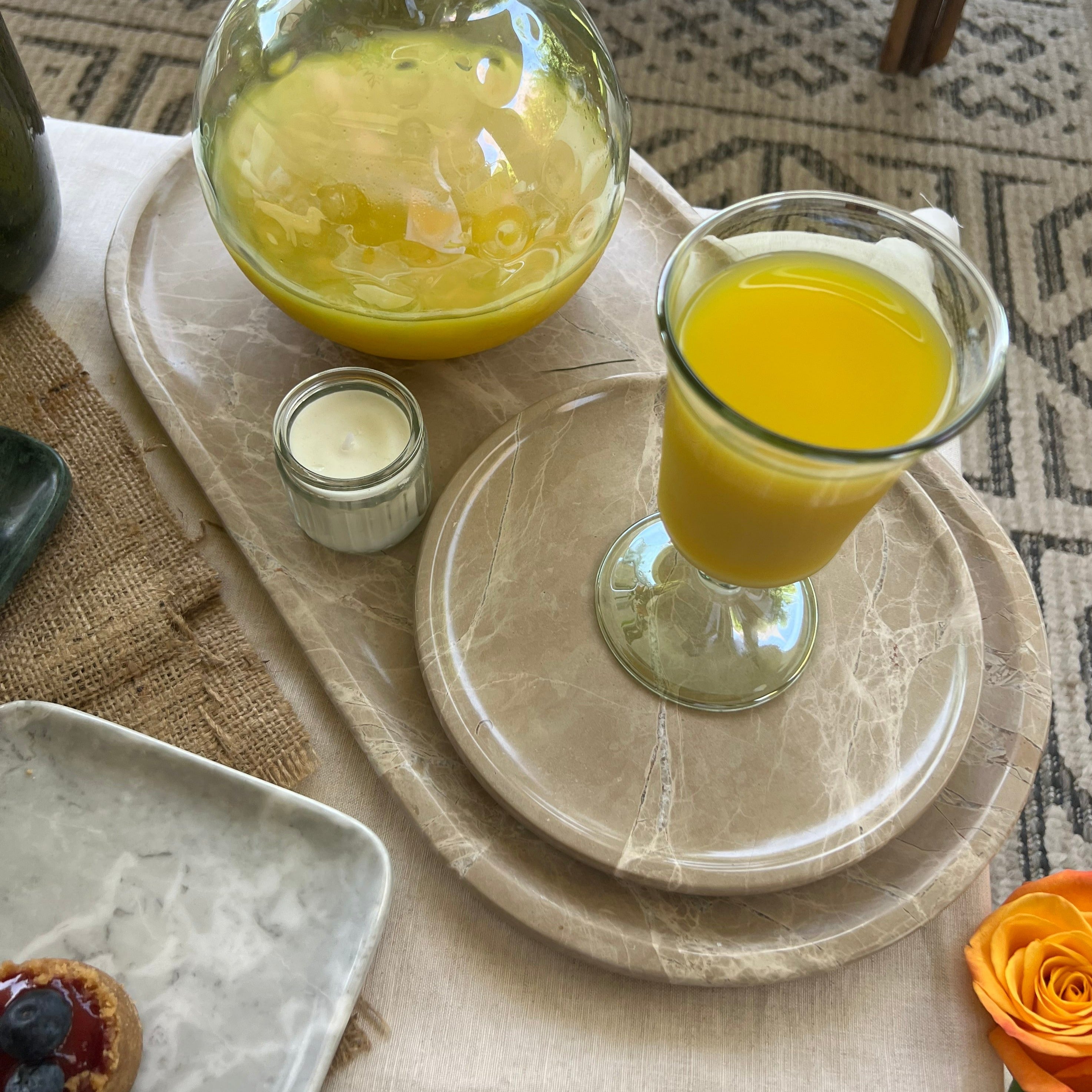 Marble oval platter
