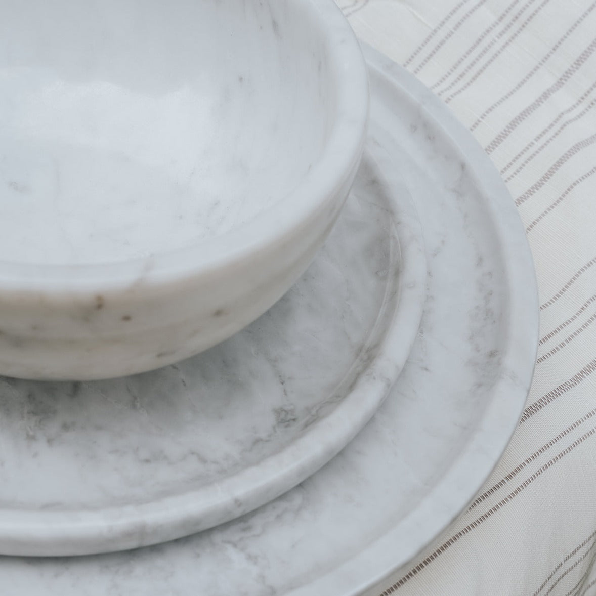 Marble round dining set