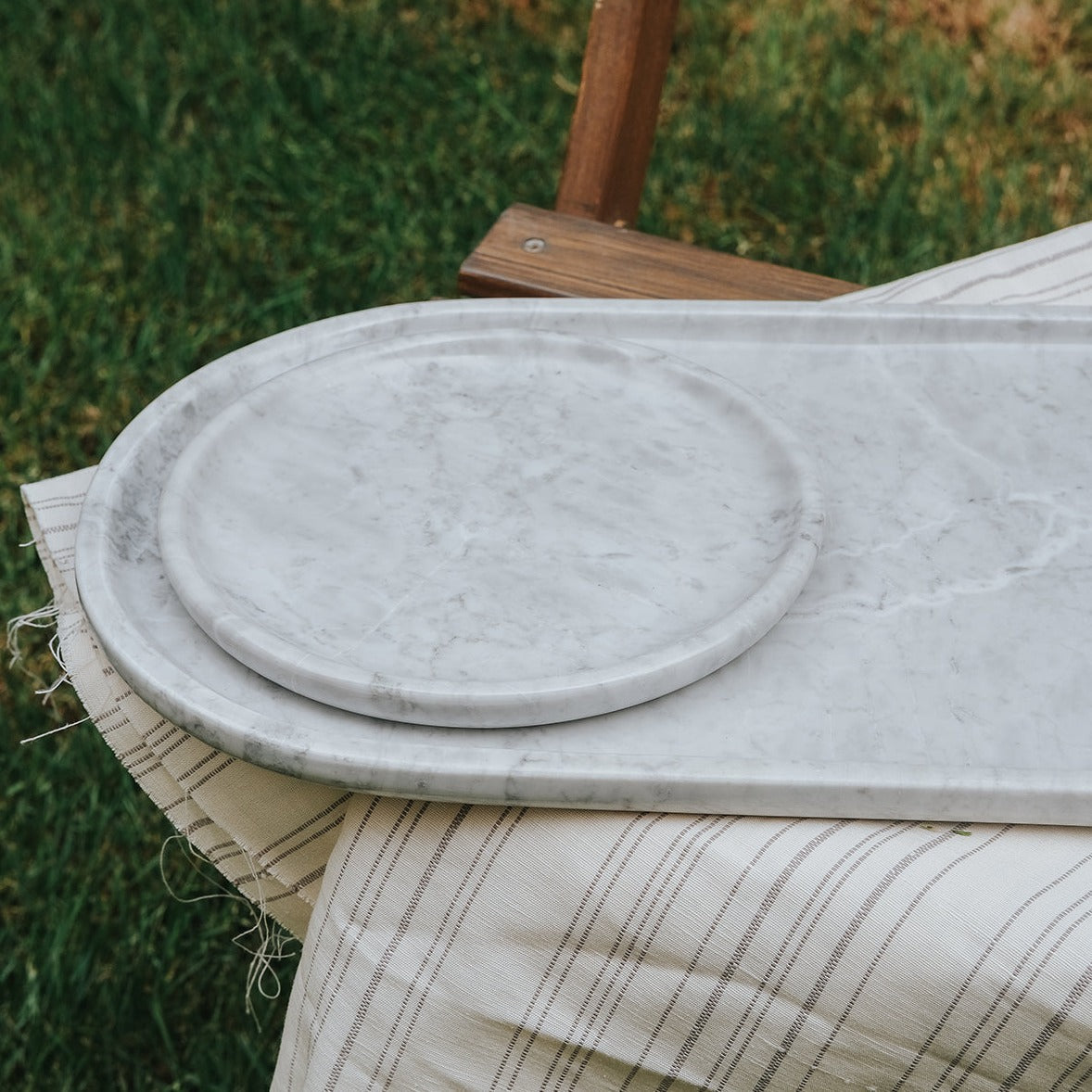 Marble oval platter
