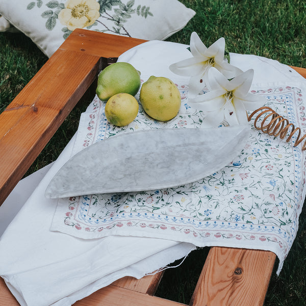 Marble leaf platter