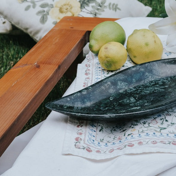 Marble leaf platter