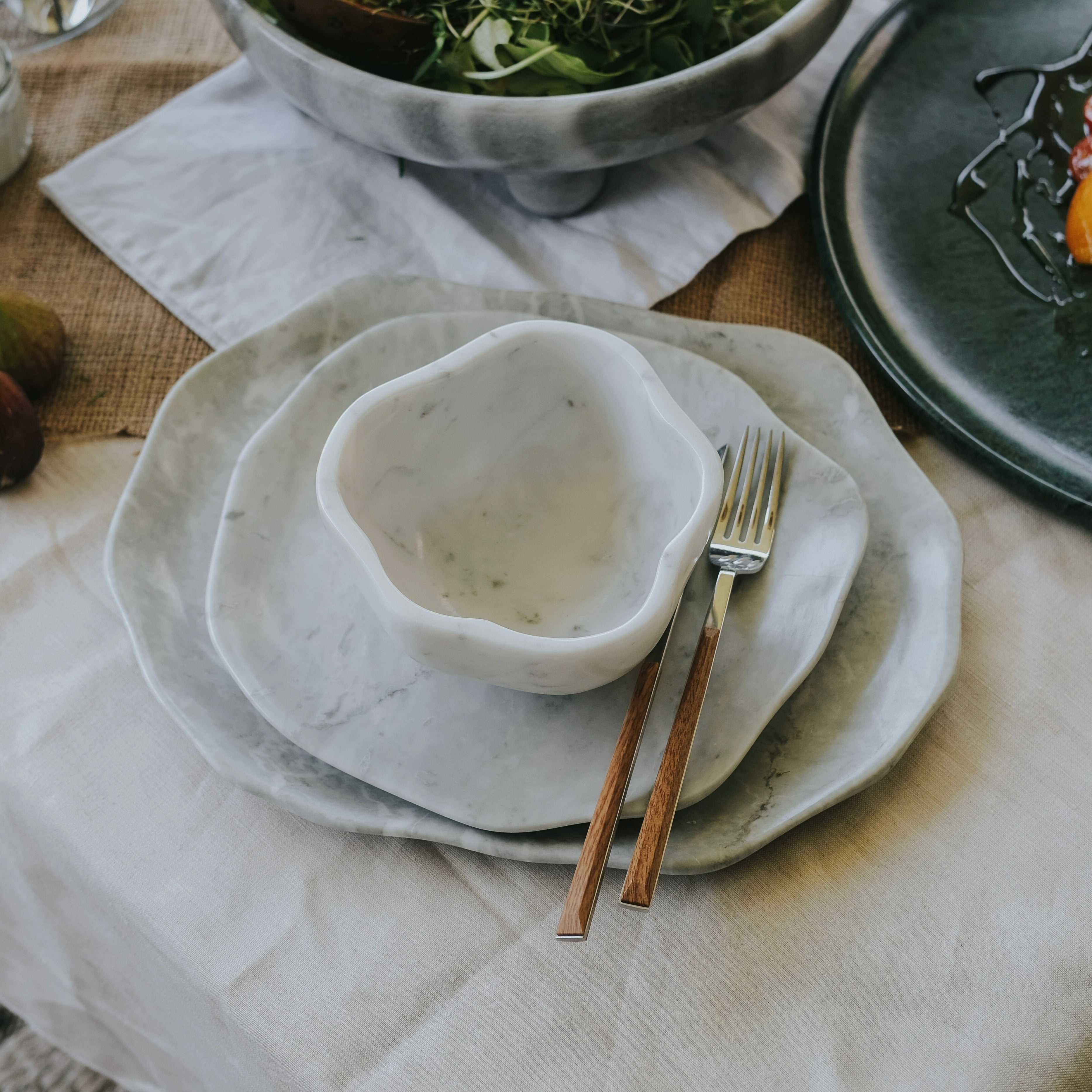 Marble irregular dining set