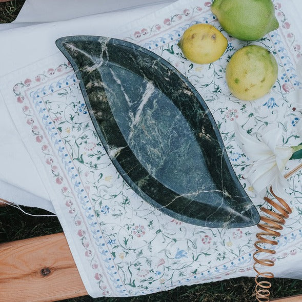 Marble leaf platter