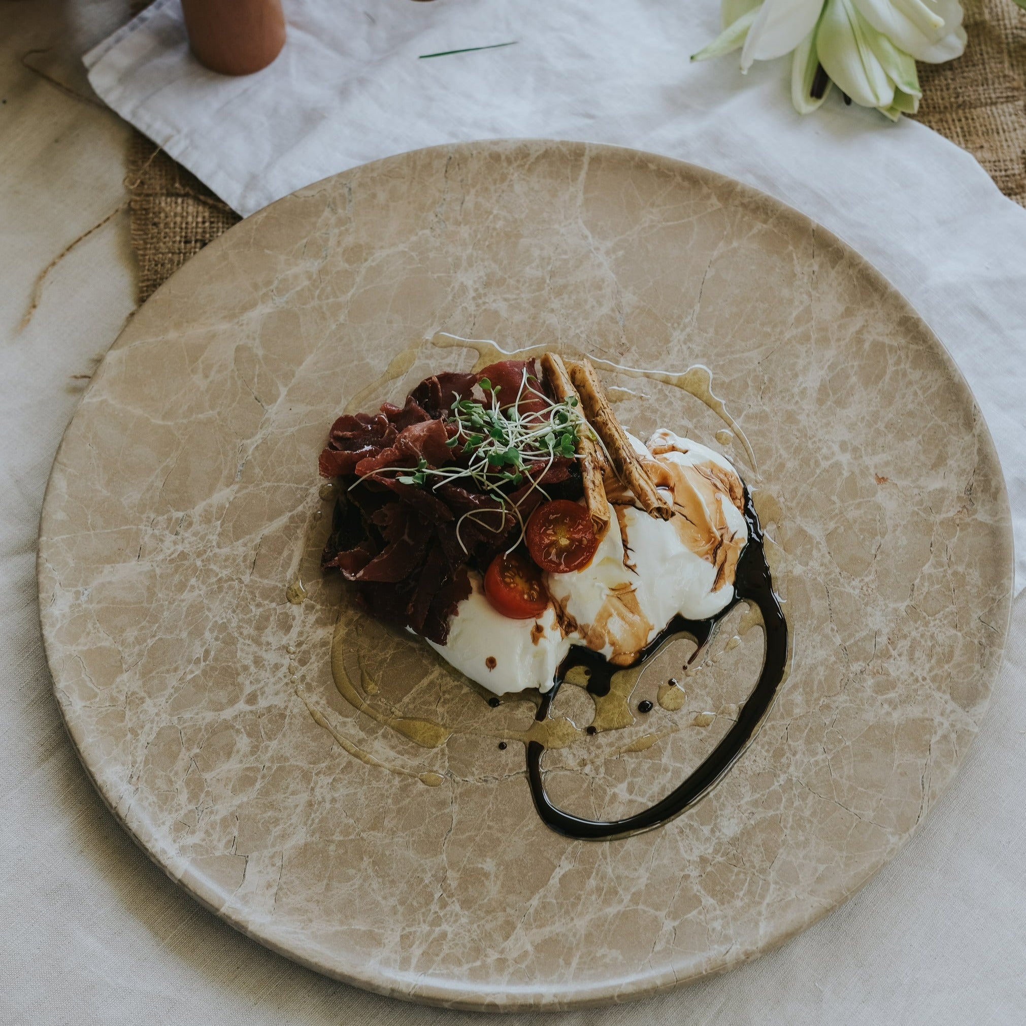 Marble round platter