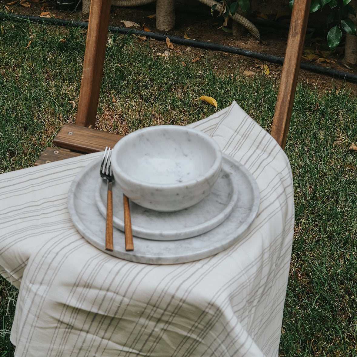 Marble round dining set