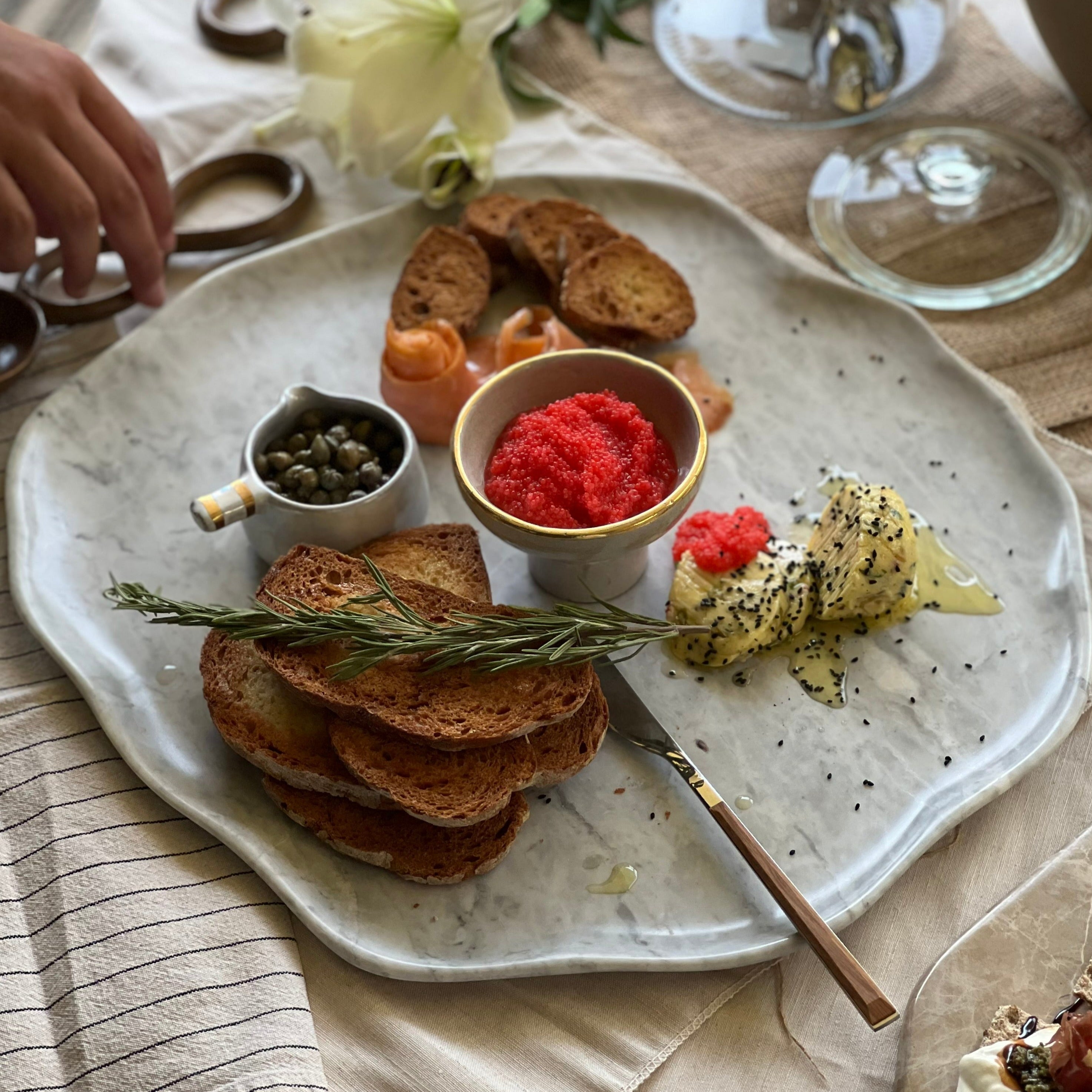 Marble irregular serving set