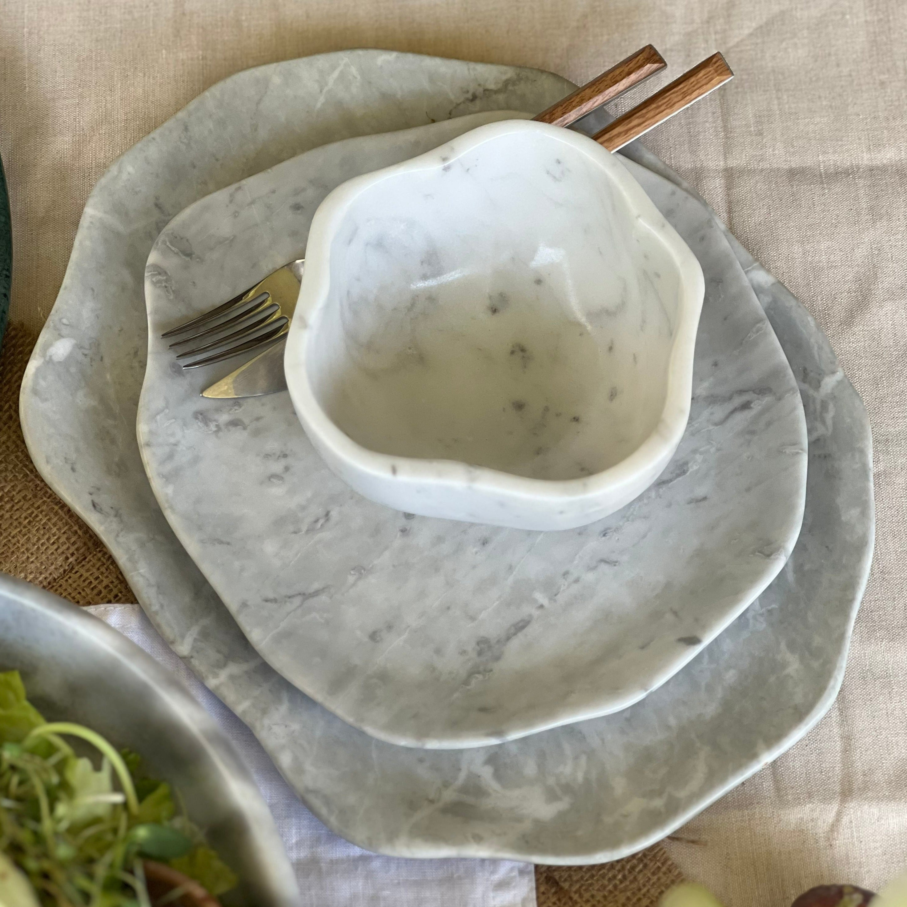 Marble irregular dining set