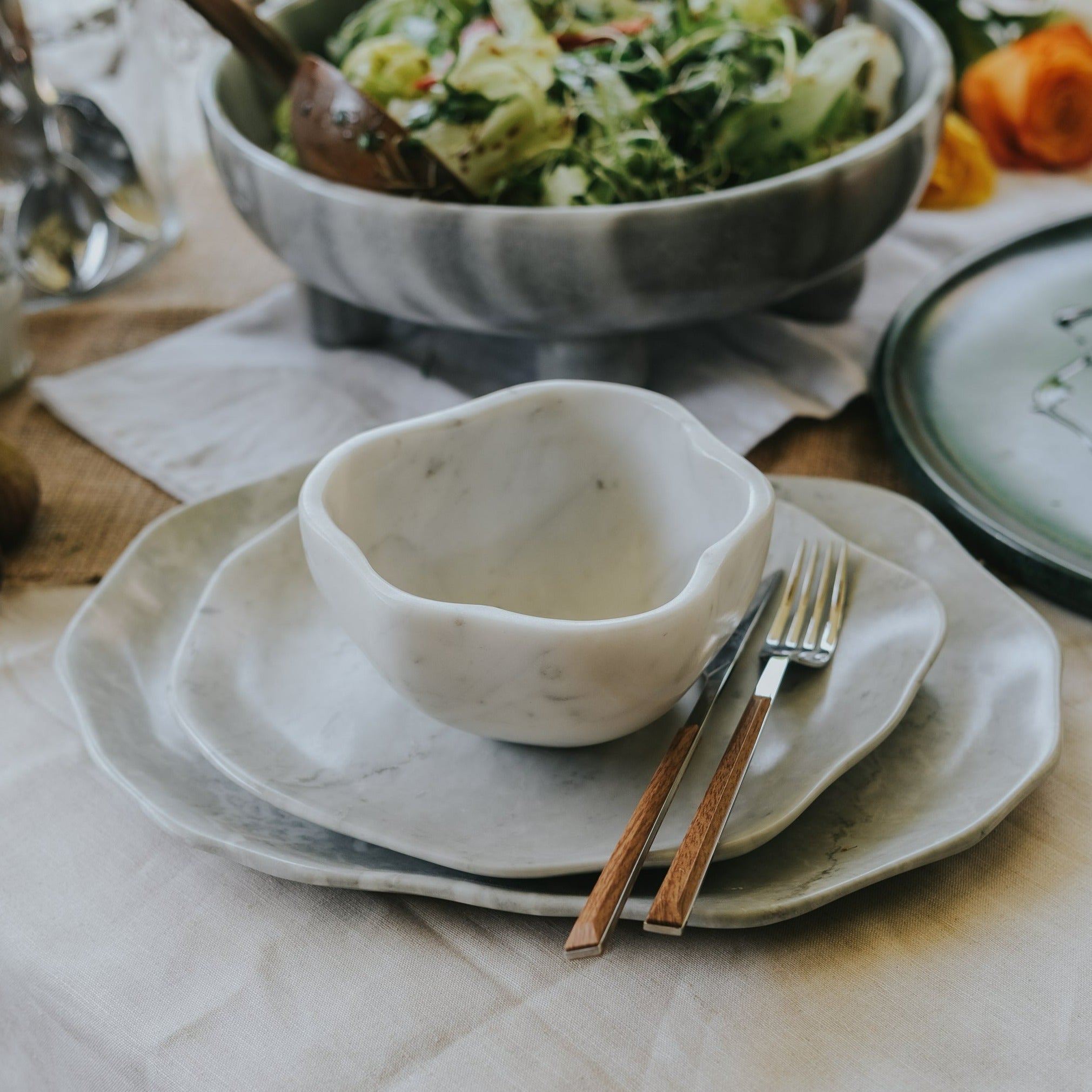Marble irregular dining set