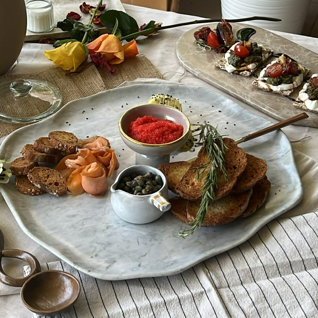 Marble irregular serving set