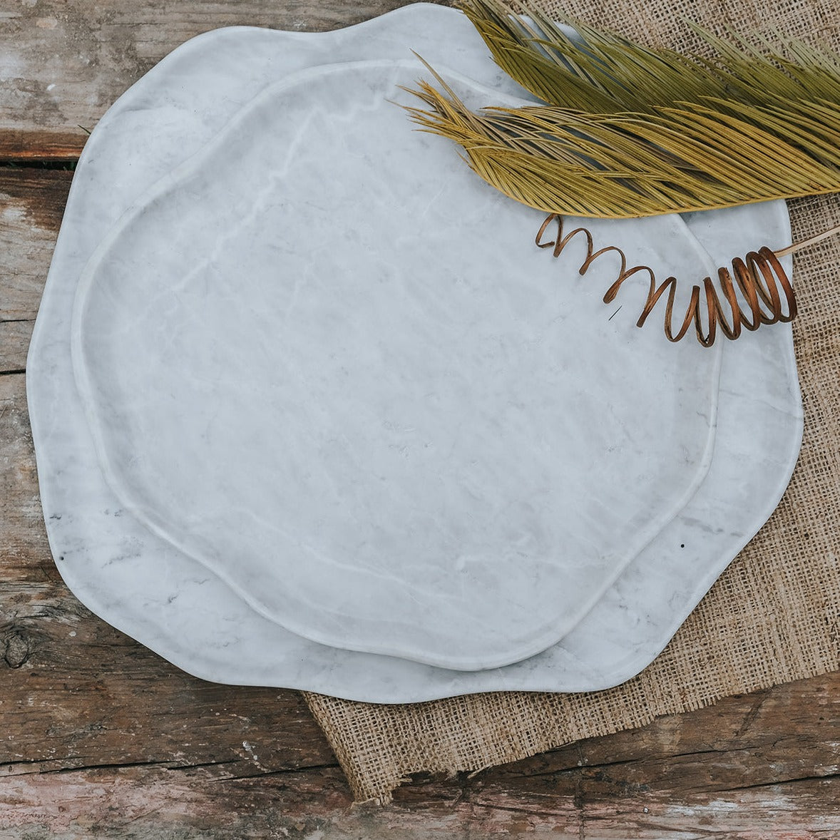 Marble irregular serving set