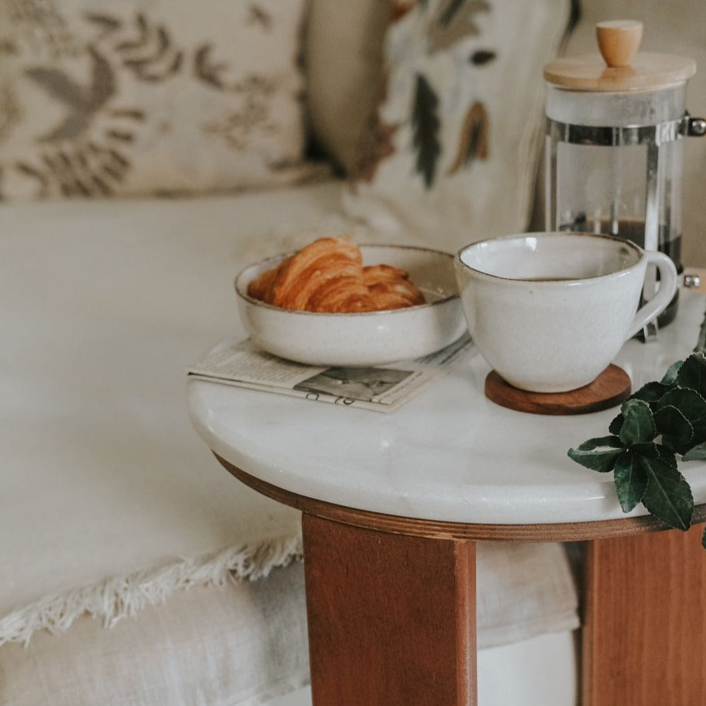 Becky in white marble