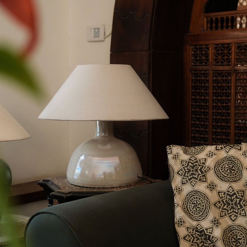 Solace Ceramic Lamp - Pearl Beige