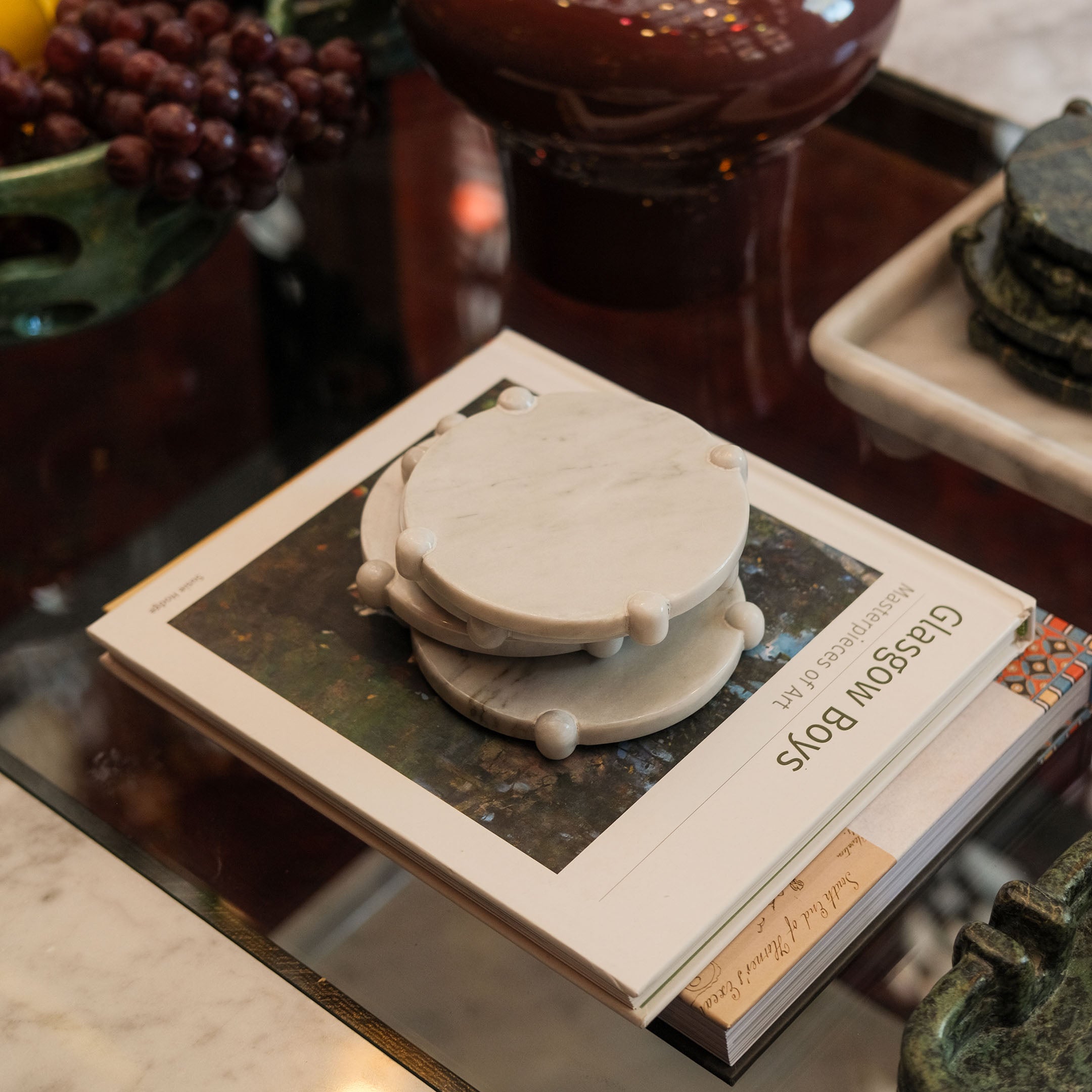 Marbles Stone Coasters Set