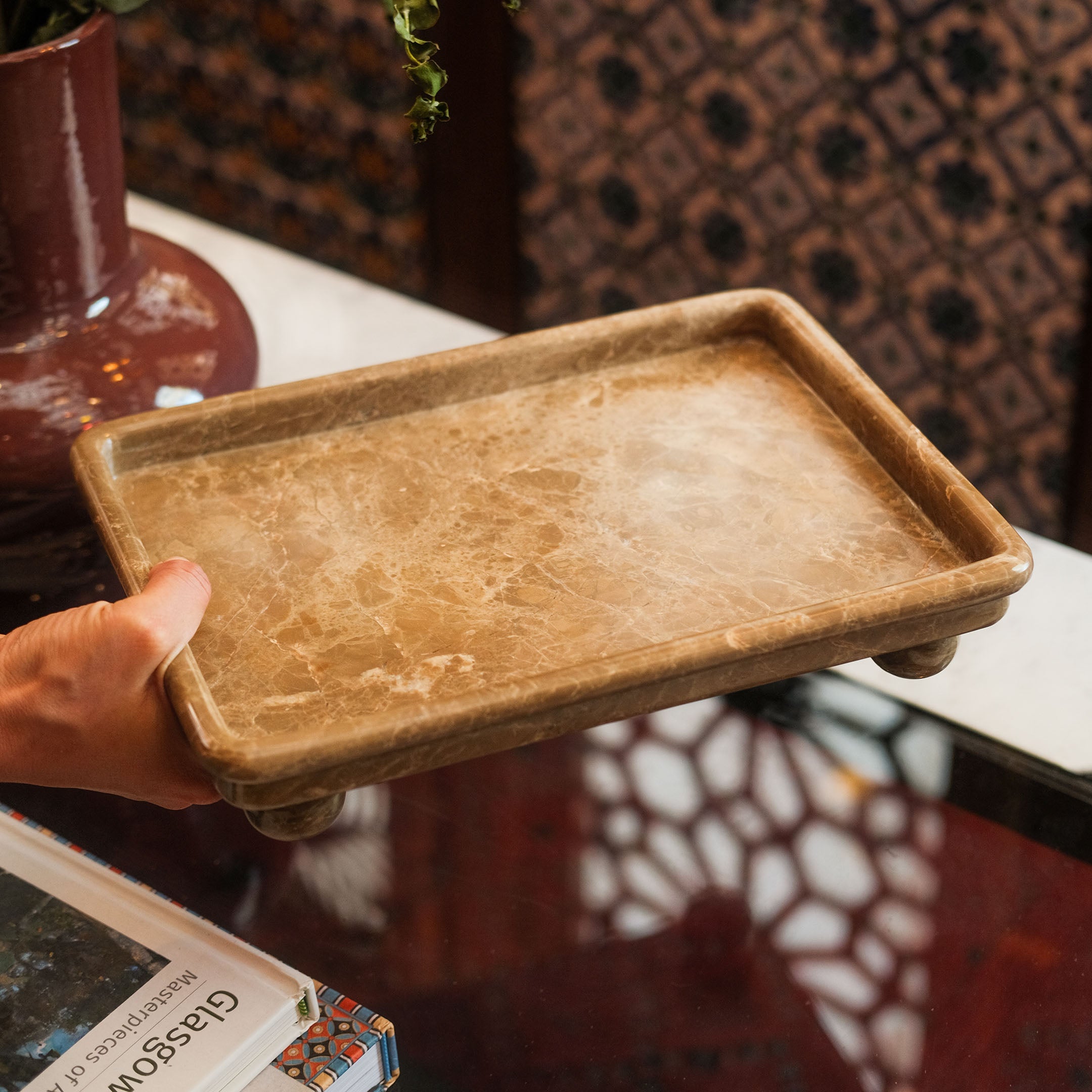 Curl Marble Stone Tray