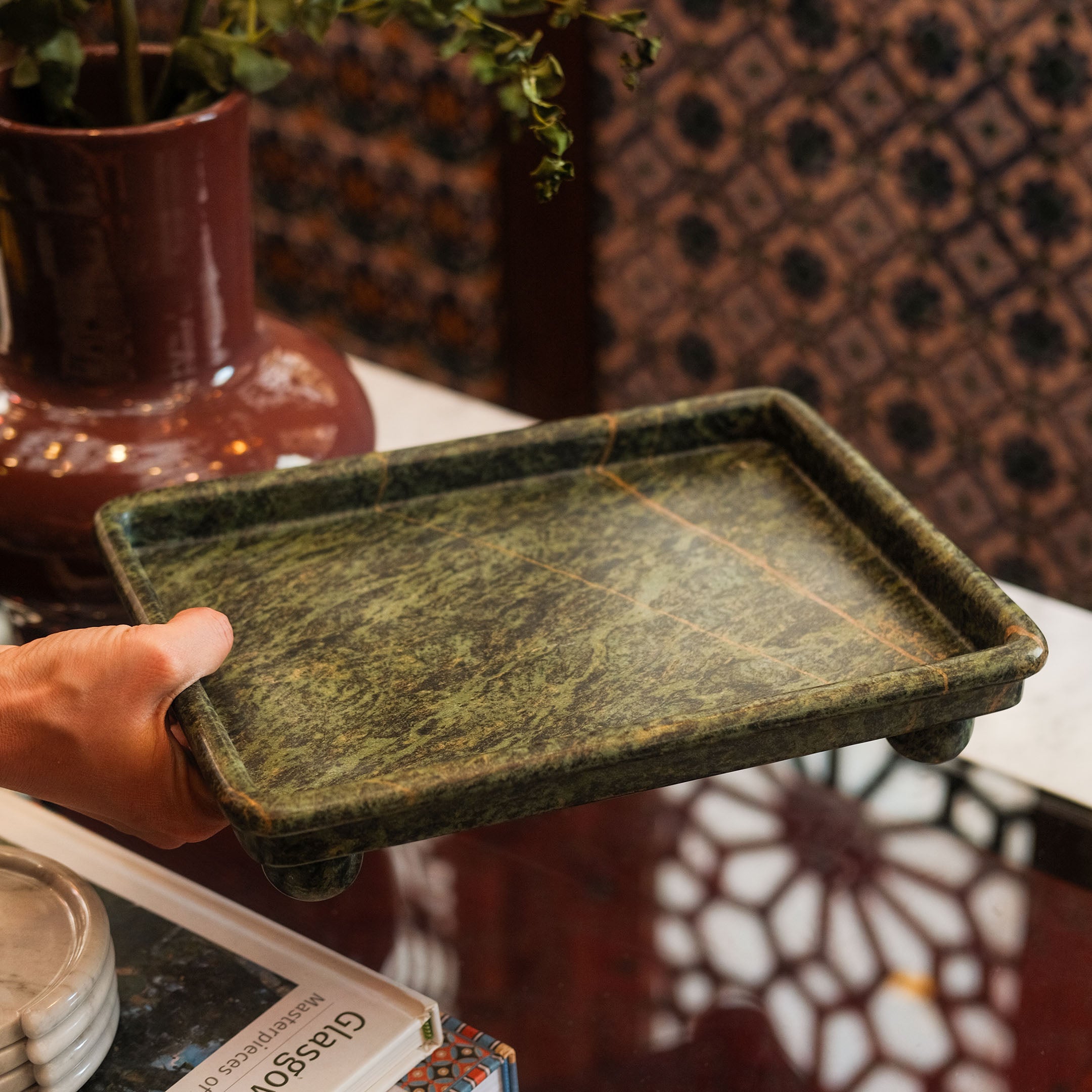 Curl Marble Stone Tray
