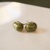 Oval Ceramic Knobs Set- Olive