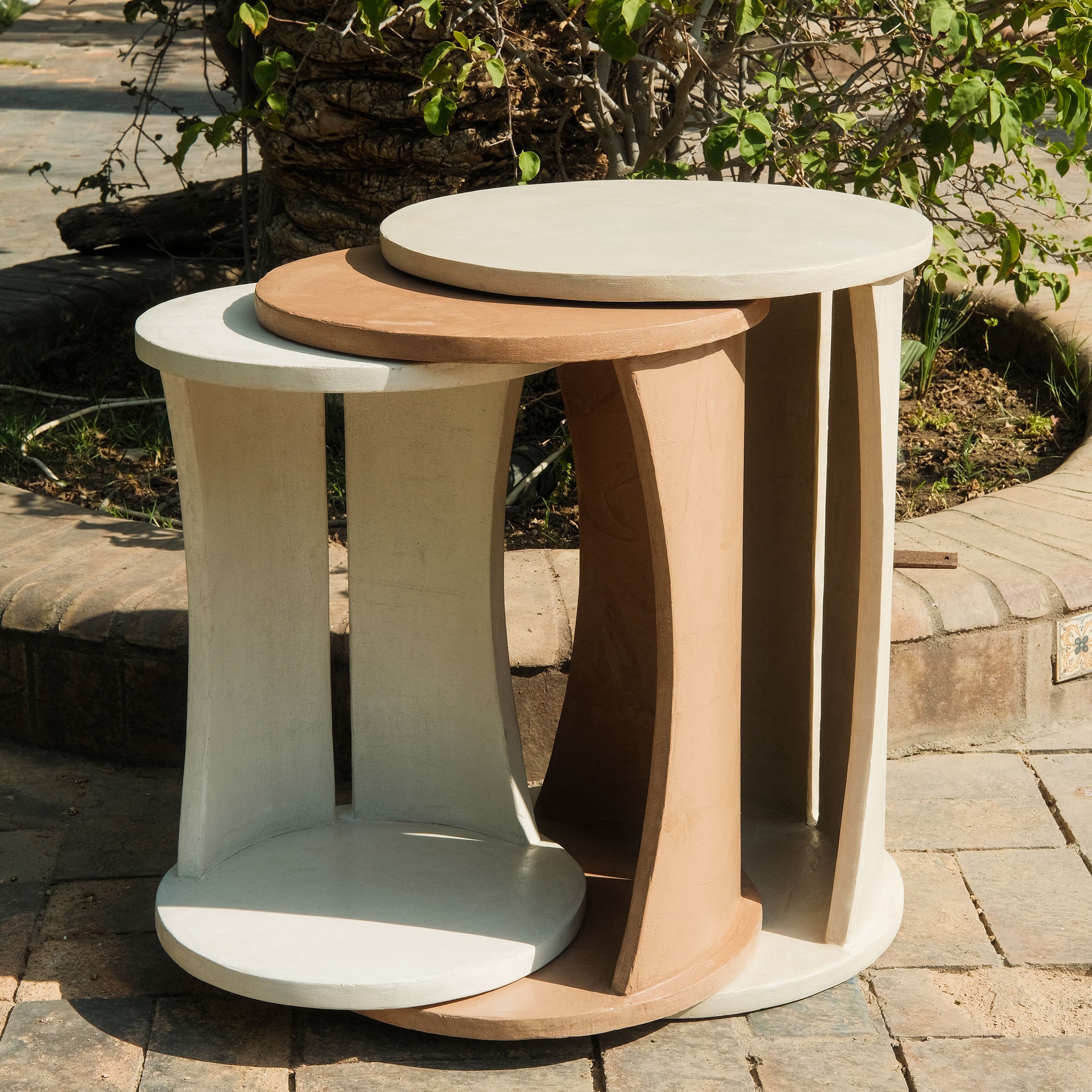 Micro Cement Becky Side Table Set