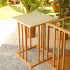Yelika side table beige marble