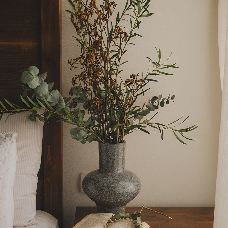 Hiba Ceramic Vase - Shell Grey