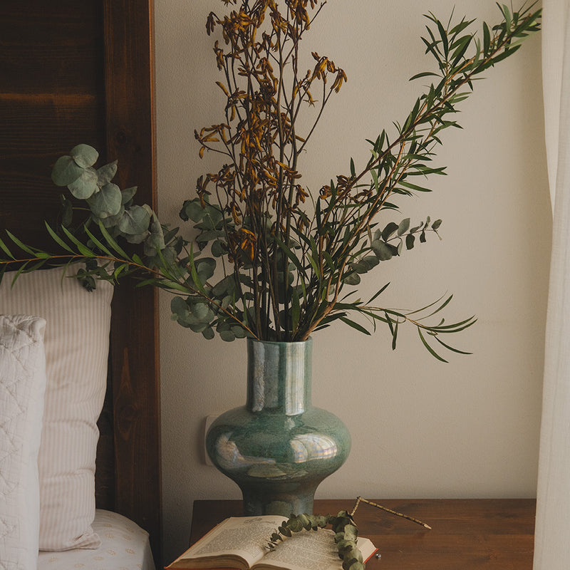 Hiba Ceramic Vase - Pearl Mint