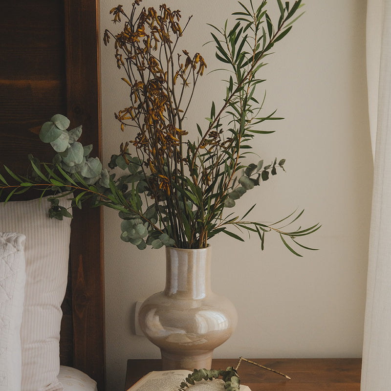 Hiba Ceramic Vase - Pearl Beige