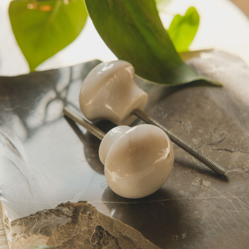 Marble Knobs Set White