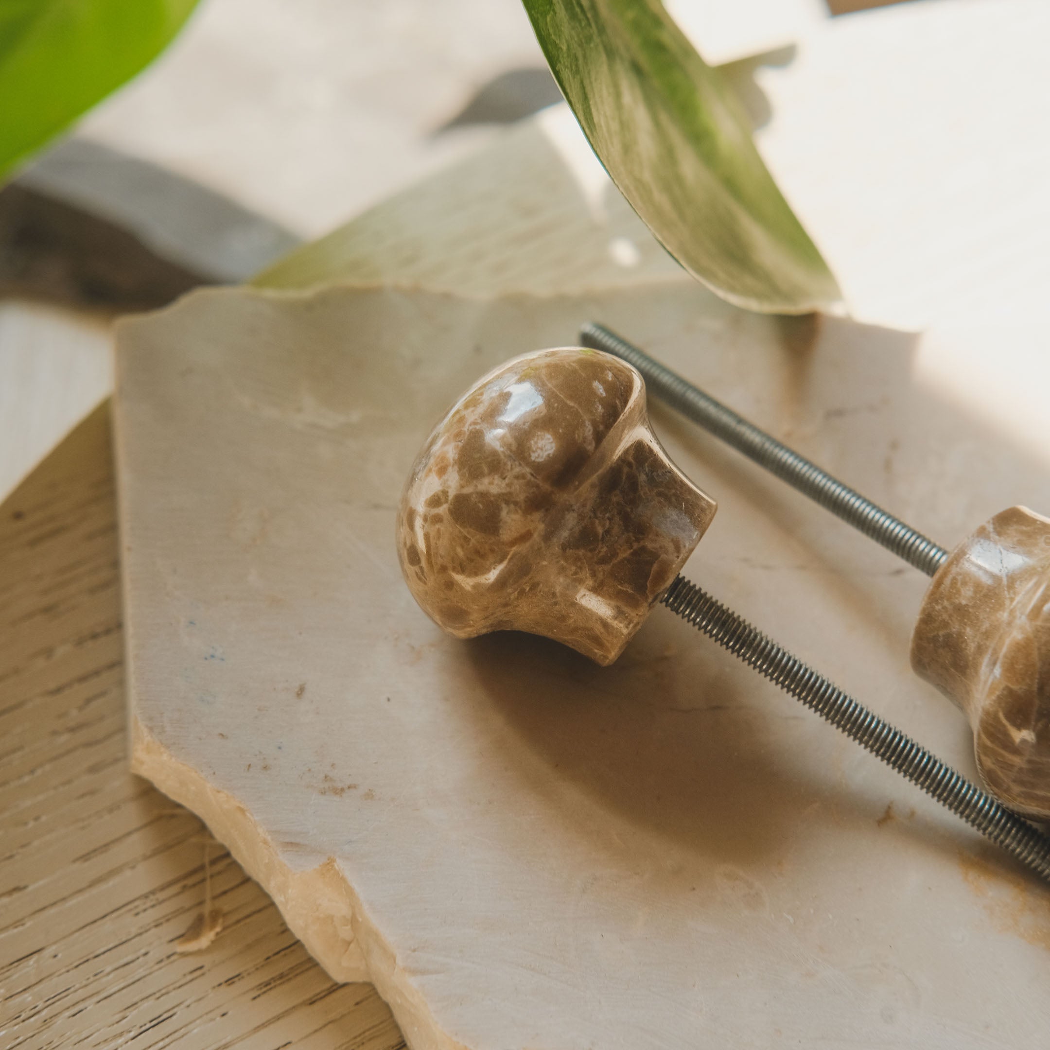 Marble Knobs Set Caramel