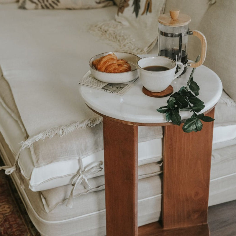 Becky in white marble